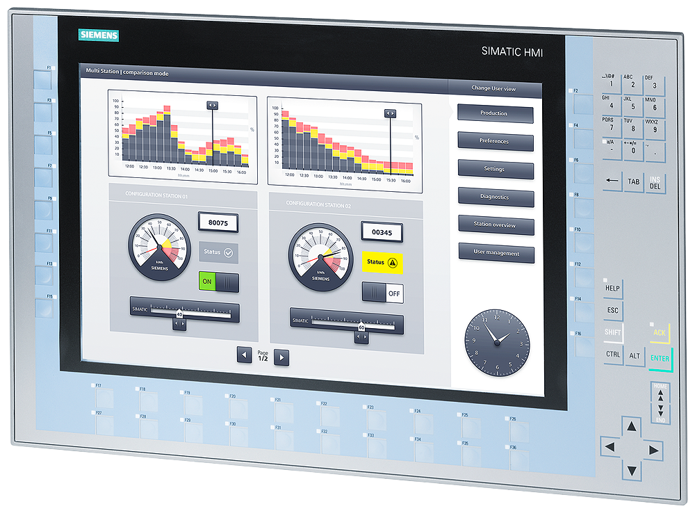 Siemens 6AV2124-1QC02-0AX0 TP1500 Comfort HMI