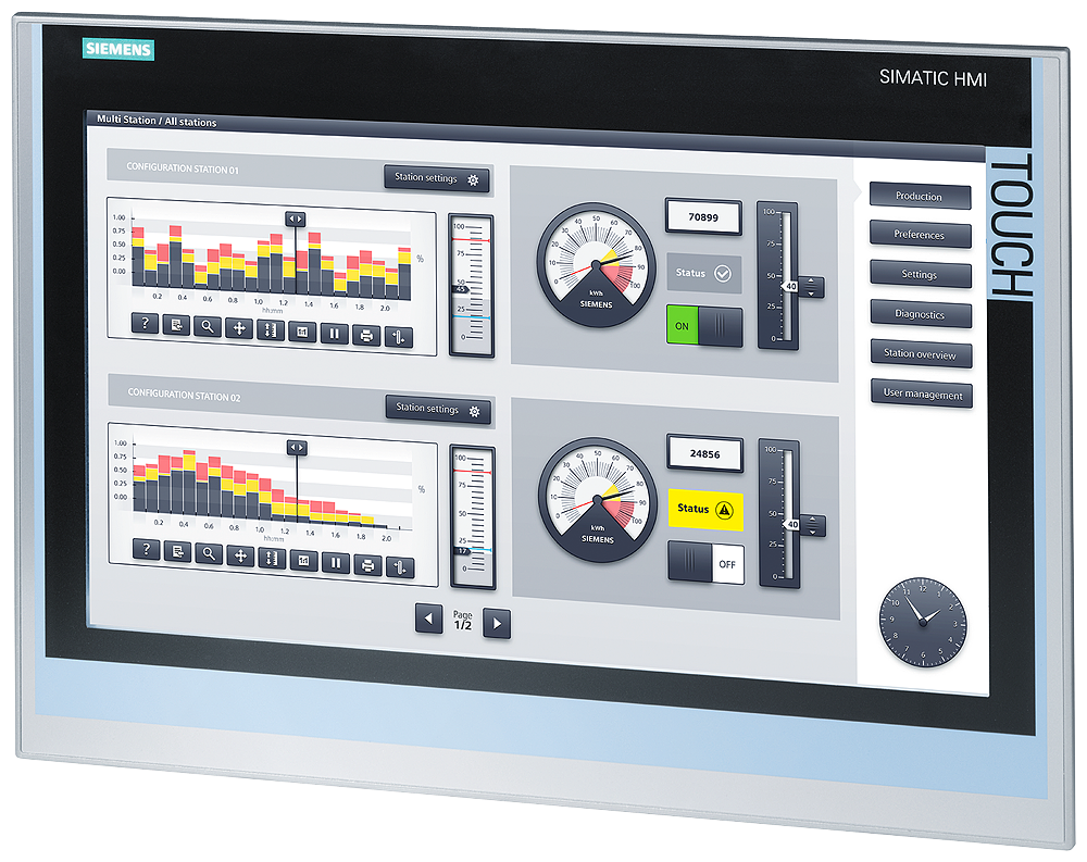 Siemens 6AV2124-0UC02-0AX0 TP1900 Comfort HMI